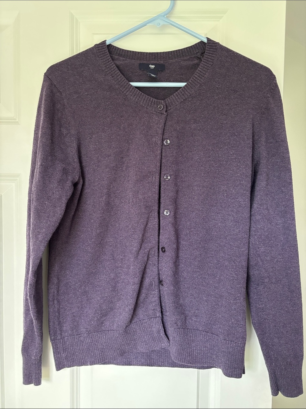 GAP Purple V-Neck Button Cardigan Sweater